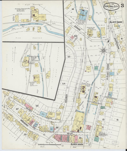 Sanborn Fire Insurance Map from Central City, Gilpin County, Colorado (1890), Sheet #0003 - Historic Sanborn Fire Insurance Map Print, vintage old map wall art, antique decor, genealogy gift, Colorado Colorado map