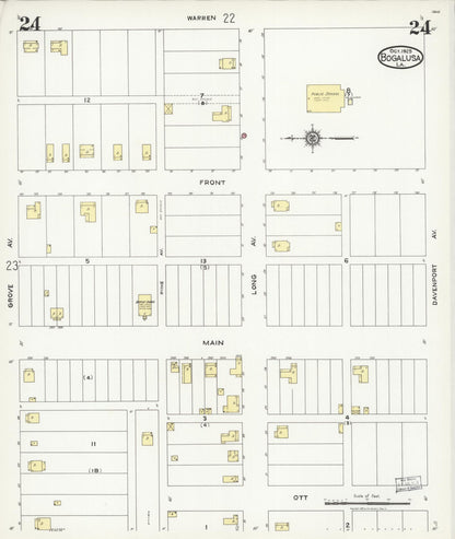 Sanborn Fire Insurance Map from Bogalusa, Washington Parish, Louisiana (1925), Sheet #0024 - Complete Map Set gallery image, historic Sanborn map, vintage wall art, Louisiana Louisiana
