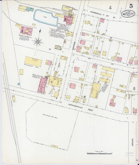 Sanborn Fire Insurance Map from Waterloo, Monroe County, Illinois (1906), Sheet #0005 - Historic Sanborn Fire Insurance Map Print, vintage old map wall art, antique decor, genealogy gift, Illinois Illinois map