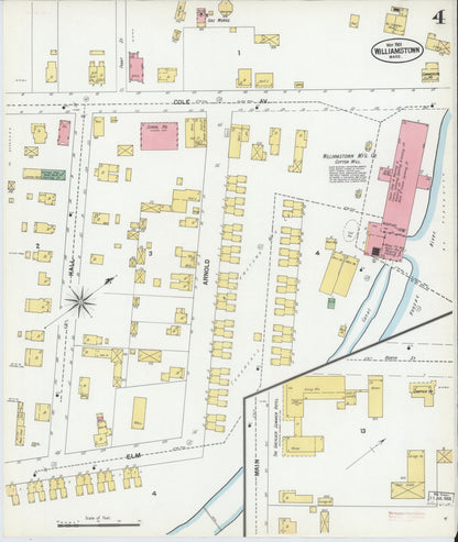 Sanborn Fire Insurance Map from Williamstown, Berkshire County, Massachusetts (1901), Sheet #0004 - Complete Map Set gallery image, historic Sanborn map, vintage wall art, Massachusetts Massachusetts
