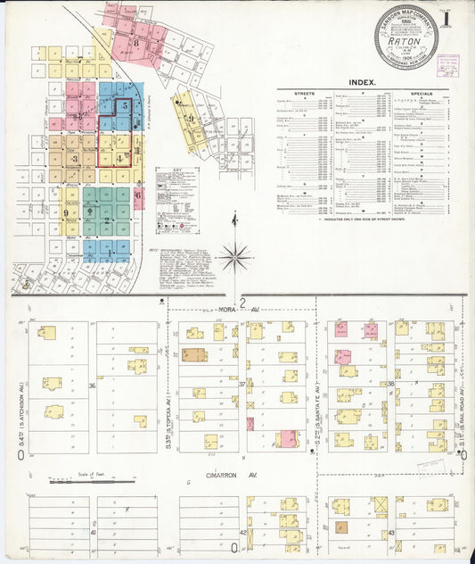 Sanborn Fire Insurance Map from Raton, Colfax County, New Mexico. (1906) – Historic Sanborn Fire Insurance Map Print