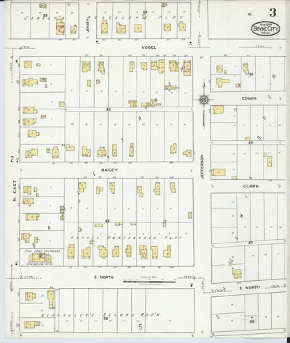 Sanborn Fire Insurance Map from Boyne City, Charlevoix County, Michigan (1919), Sheet #0003 - Historic Sanborn Fire Insurance Map Print, vintage old map wall art, antique decor, genealogy gift, Michigan Michigan map