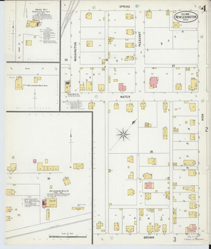 Sanborn Fire Insurance Map from New Lexington, Perry County, Ohio (1900), Sheet #0004 - Complete Map Set gallery image, historic Sanborn map, vintage wall art, Ohio Ohio
