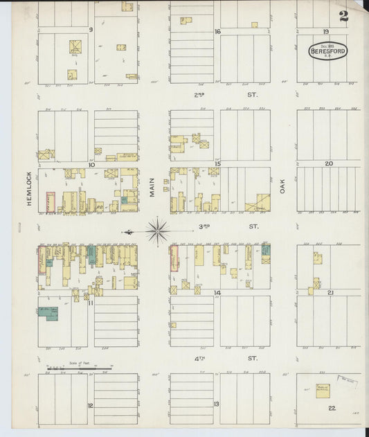 Sanborn Fire Insurance Map from Beresford, Union And Lincoln Counties, South Dakota (1893), Sheet #0002 - Historic Sanborn Fire Insurance Map Print, vintage old map wall art, antique decor, genealogy gift, South Dakota South Dakota map
