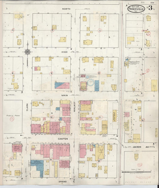 Sanborn Fire Insurance Map from Princeville, Peoria County, Illinois (1933), Sheet #0003 - Historic Sanborn Fire Insurance Map Print, vintage old map wall art, antique decor, genealogy gift, Illinois Illinois map
