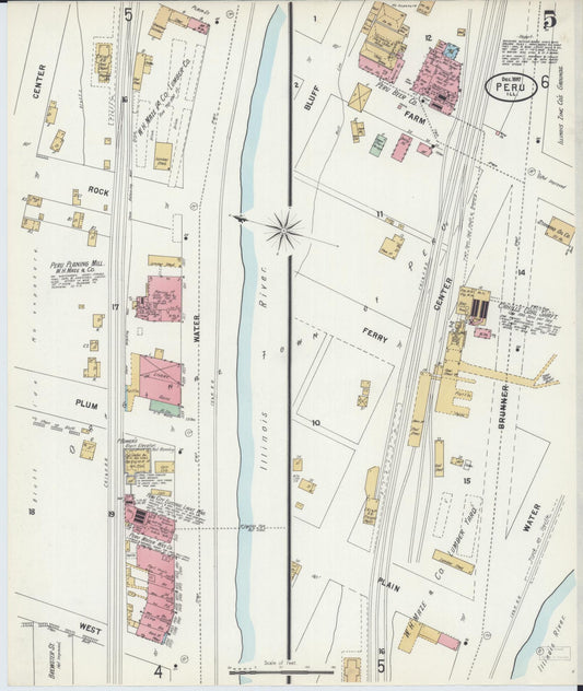 Sanborn Fire Insurance Map from Peru, La Salle County, Illinois (1897), Sheet #0005 - Historic Sanborn Fire Insurance Map Print, vintage old map wall art, antique decor, genealogy gift, Illinois Illinois map