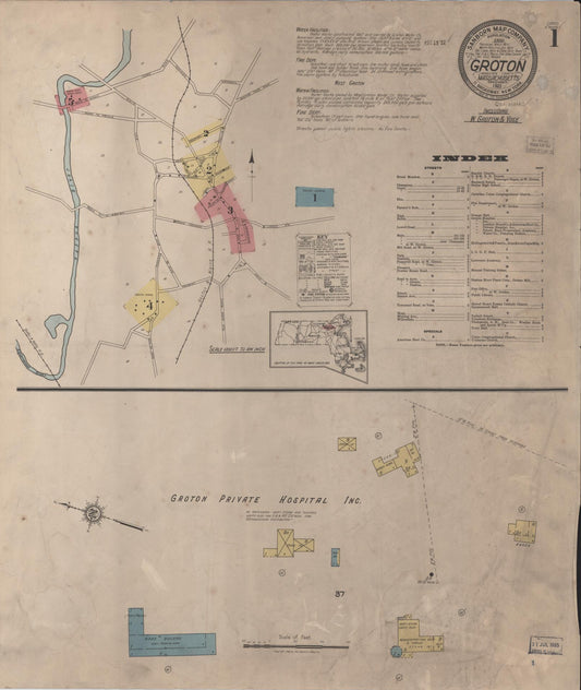 Sanborn Fire Insurance Map from Groton, Middlesex County, Massachusetts. (1921) – Historic Sanborn Fire Insurance Map Print