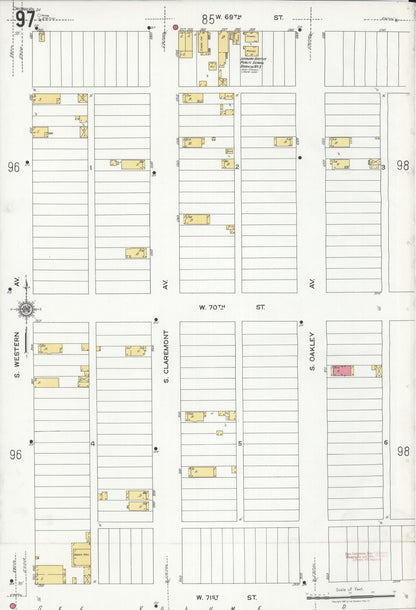 Sanborn Fire Insurance Map from Chicago, Cook County, Illinois (1920), Sheet #0097 - Historic Sanborn Fire Insurance Map Print, vintage old map wall art, antique decor, genealogy gift, Illinois Illinois map
