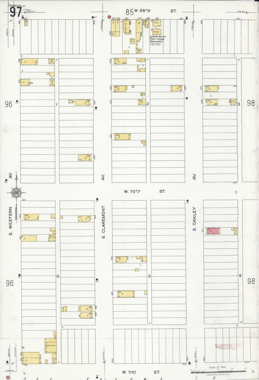 Sanborn Fire Insurance Map from Chicago, Cook County, Illinois (1920), Sheet #0097 - Historic Sanborn Fire Insurance Map Print, vintage old map wall art, antique decor, genealogy gift, Illinois Illinois map