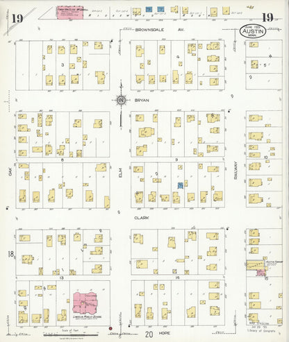 Sanborn Fire Insurance Map from Austin, Mower County, Minnesota (1926), Sheet #0019 - Complete Map Set gallery image, historic Sanborn map, vintage wall art, Minnesota Minnesota