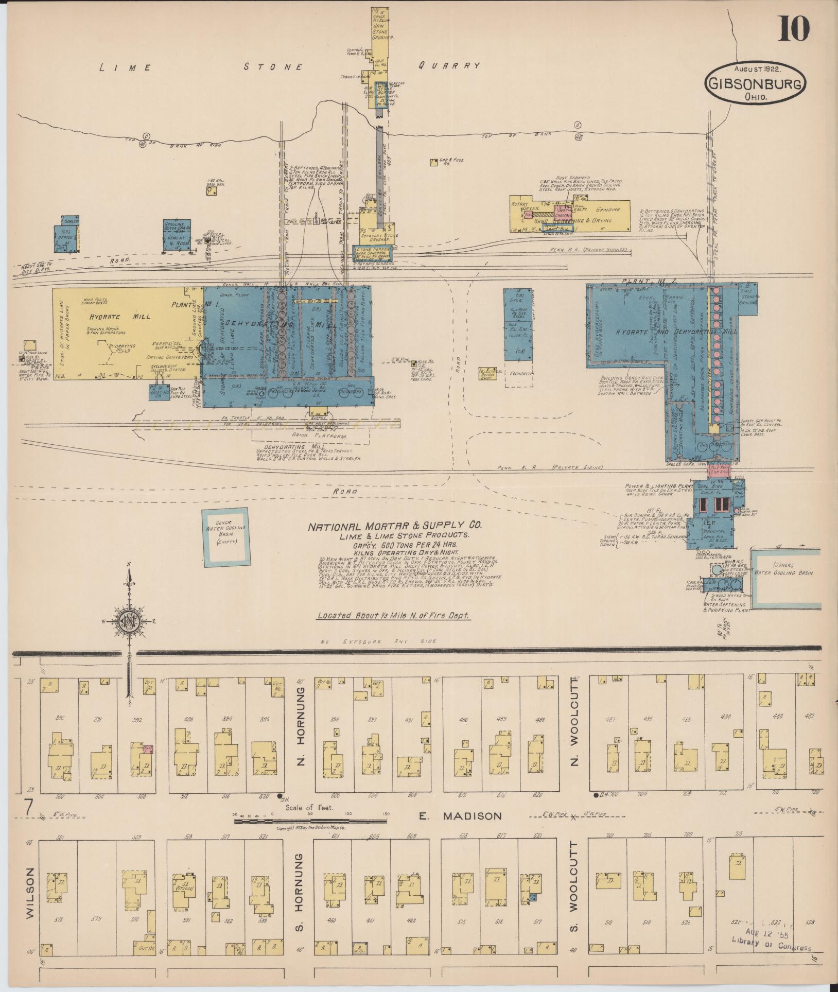 Sanborn Fire Insurance Map from Gibsonburg, Sandusky County, Ohio (1922), Sheet #0010 - Historic Sanborn Fire Insurance Map Print, vintage old map wall art, antique decor, genealogy gift, Ohio Ohio map
