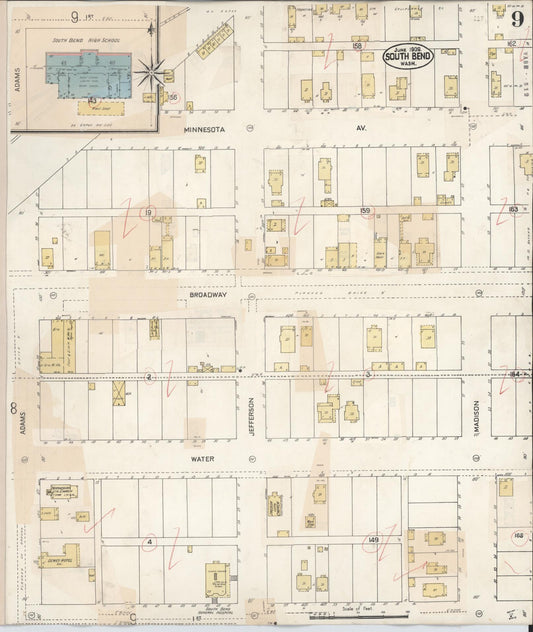 Sanborn Fire Insurance Map from South Bend, Pacific County, Washington (1929), Sheet #0011 - Historic Sanborn Fire Insurance Map Print, vintage old map wall art, antique decor, genealogy gift, Washington Washington map