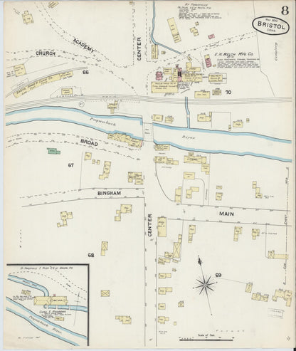 Sanborn Fire Insurance Map from Bristol, Hartford County, Connecticut (1890), Sheet #0007 - Complete Map Set gallery image, historic Sanborn map, vintage wall art, Connecticut Connecticut