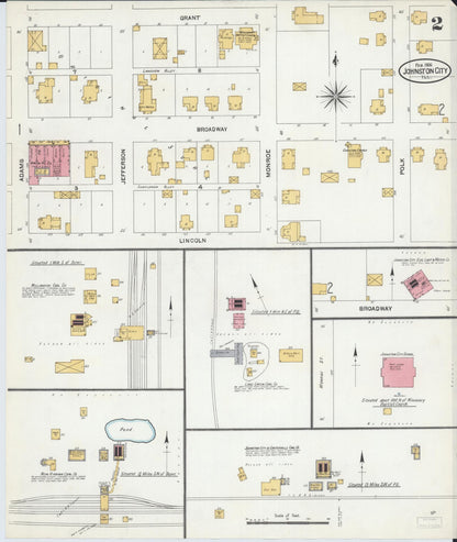 Sanborn Fire Insurance Map from Johnston City, Williamson County, Illinois (1906), Sheet #0002 - Complete Map Set gallery image, historic Sanborn map, vintage wall art, Illinois Illinois