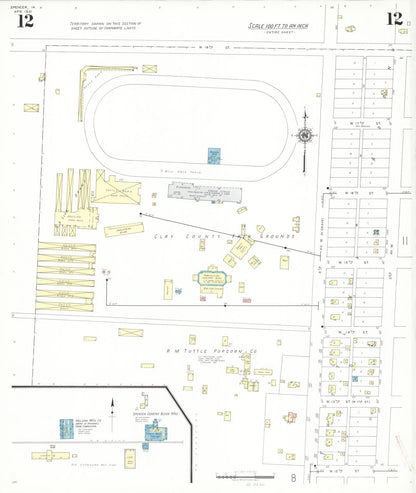 Sanborn Fire Insurance Map from Spencer, Clay County, Iowa (1941), Sheet #0012 - Historic Sanborn Fire Insurance Map Print