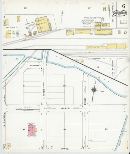 Sanborn Fire Insurance Map from Corpus Christi, Nueces County, Texas (1919), Sheet #0006 - Complete Map Set gallery image, historic Sanborn map, vintage wall art, Texas Texas