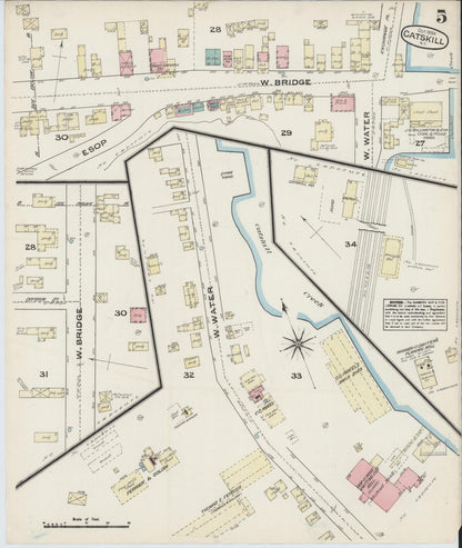 Sanborn Fire Insurance Map from Catskill, Greene County, New York (1884), Sheet #0005 - Complete Map Set gallery image, historic Sanborn map, vintage wall art, New York New York