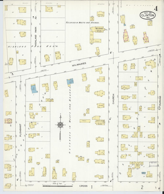 Sanborn Fire Insurance Map from Clinton, Rock County, Wisconsin (1914), Sheet #0004 - Historic Sanborn Fire Insurance Map Print, vintage old map wall art, antique decor, genealogy gift, Wisconsin Wisconsin map