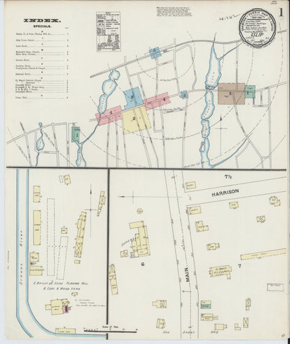 Sanborn Fire Insurance Map from Islip, Suffolk County, New York (1890), Sheet #0001 - Historic Sanborn Fire Insurance Map Print, vintage old map wall art, antique decor, genealogy gift, New York New York map