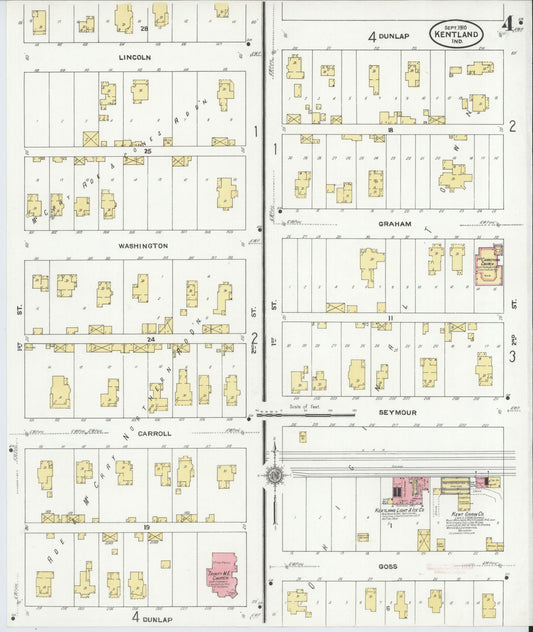 Sanborn Fire Insurance Map from Kentland, Newton County, Indiana (1910), Sheet #0004 - Historic Sanborn Fire Insurance Map Print, vintage old map wall art, antique decor, genealogy gift, Indiana Indiana map