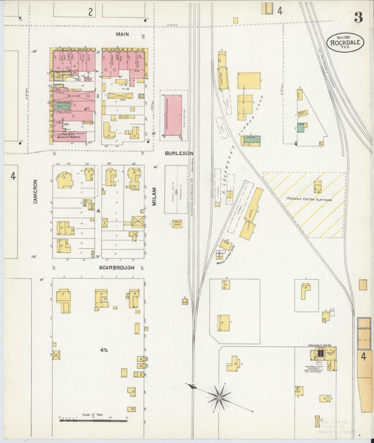 Sanborn Fire Insurance Map from Rockdale, Milam County, Texas (1901), Sheet #0003 - Historic Sanborn Fire Insurance Map Print, vintage old map wall art, antique decor, genealogy gift, Texas Texas map