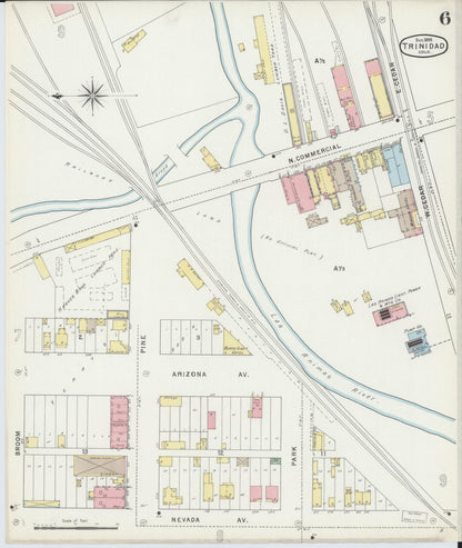 Sanborn Fire Insurance Map from Trinidad, Las Animas County, Colorado (1895), Sheet #0006 - Complete Map Set gallery image, historic Sanborn map, vintage wall art, Colorado Colorado