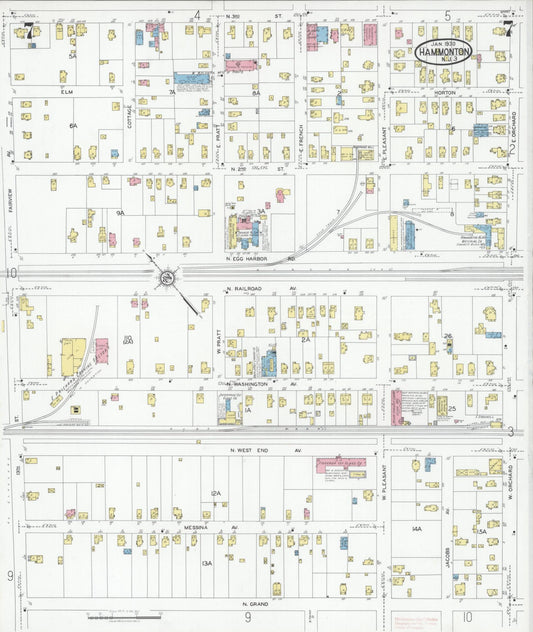 Sanborn Fire Insurance Map from Hammonton, Atlantic County, New Jersey (1930), Sheet #0007 - Historic Sanborn Fire Insurance Map Print, vintage old map wall art, antique decor, genealogy gift, New Jersey New Jersey map
