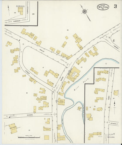 Sanborn Fire Insurance Map from Wilton, Franklin County, Maine (1917), Sheet #0003 - Complete Map Set gallery image, historic Sanborn map, vintage wall art, Maine Maine