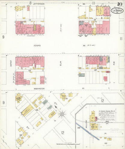 Sanborn Fire Insurance Map from La Grande, Union County, Oregon (1903), Sheet #0010 - Complete Map Set gallery image, historic Sanborn map, vintage wall art, Oregon Oregon