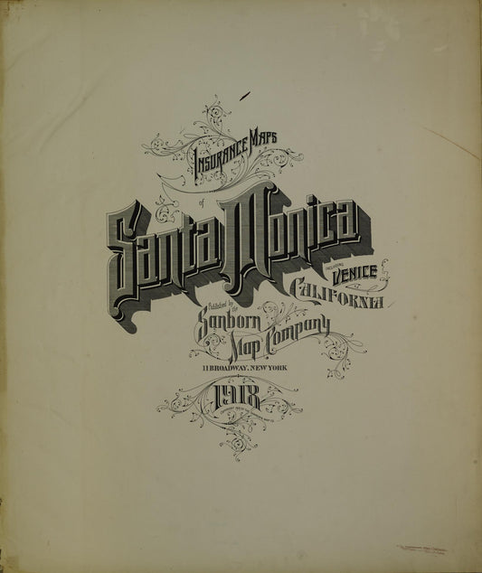 Sanborn Fire Insurance Map from Santa Monica, Los Angeles County, California. (1918) – Historic Sanborn Fire Insurance Map Print