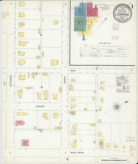 Sanborn Fire Insurance Map from La Grange, Oldham County, Kentucky. (1908) – Historic Sanborn Fire Insurance Map Print