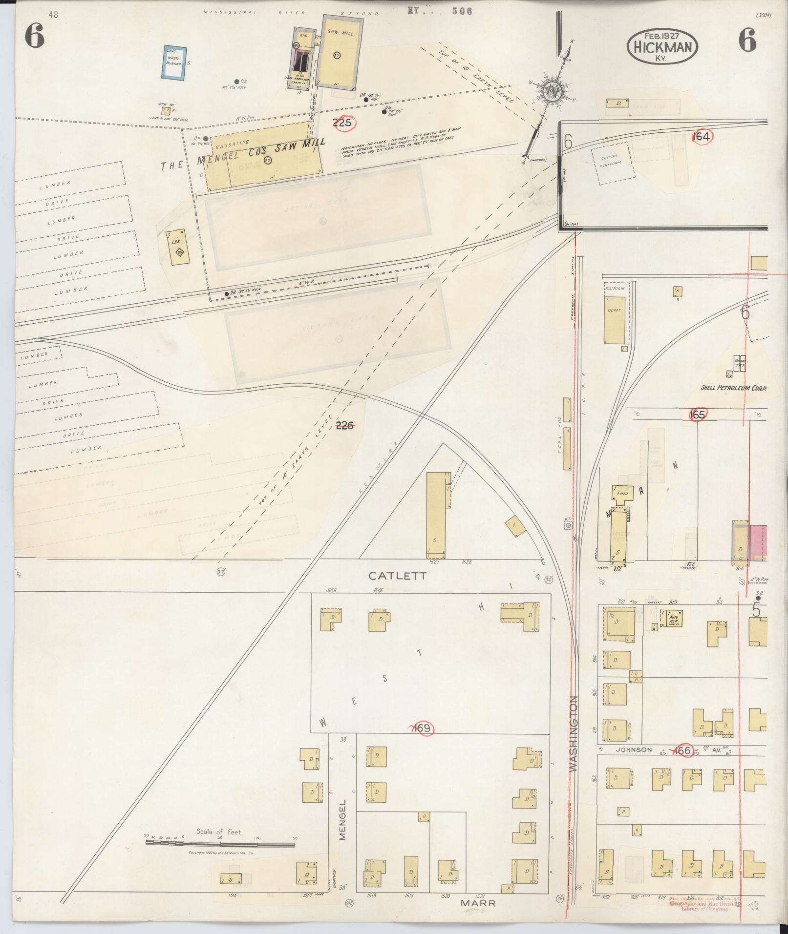 Sanborn Fire Insurance Map from Hickman, Fulton County, Kentucky (1938), Sheet #0006 - Complete Map Set gallery image, historic Sanborn map, vintage wall art, Kentucky Kentucky