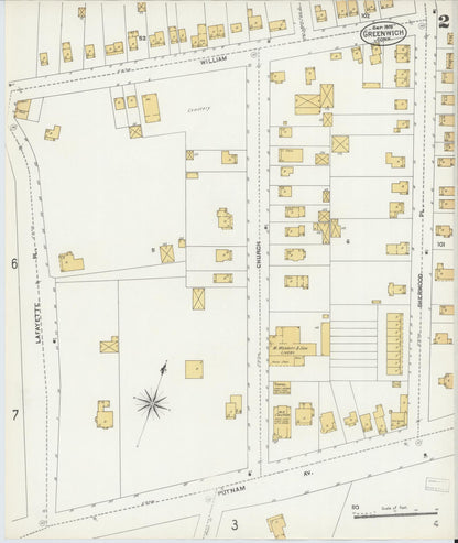Sanborn Fire Insurance Map from Greenwich, Fairfield County, Connecticut (1906), Sheet #0002 - Complete Map Set gallery image, historic Sanborn map, vintage wall art, Connecticut Connecticut