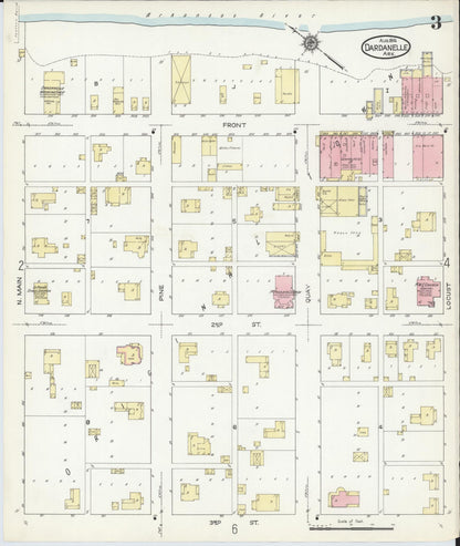 Sanborn Fire Insurance Map from Dardanelle, Yell County, Arkansas (1914), Sheet #0003 - Complete Map Set gallery image, historic Sanborn map, vintage wall art, Arkansas Arkansas