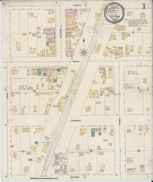 Sanborn Fire Insurance Map from Peotone, Will County, Illinois (1898), Sheet #0001 - Complete Map Set gallery image, historic Sanborn map, vintage wall art, Illinois Illinois