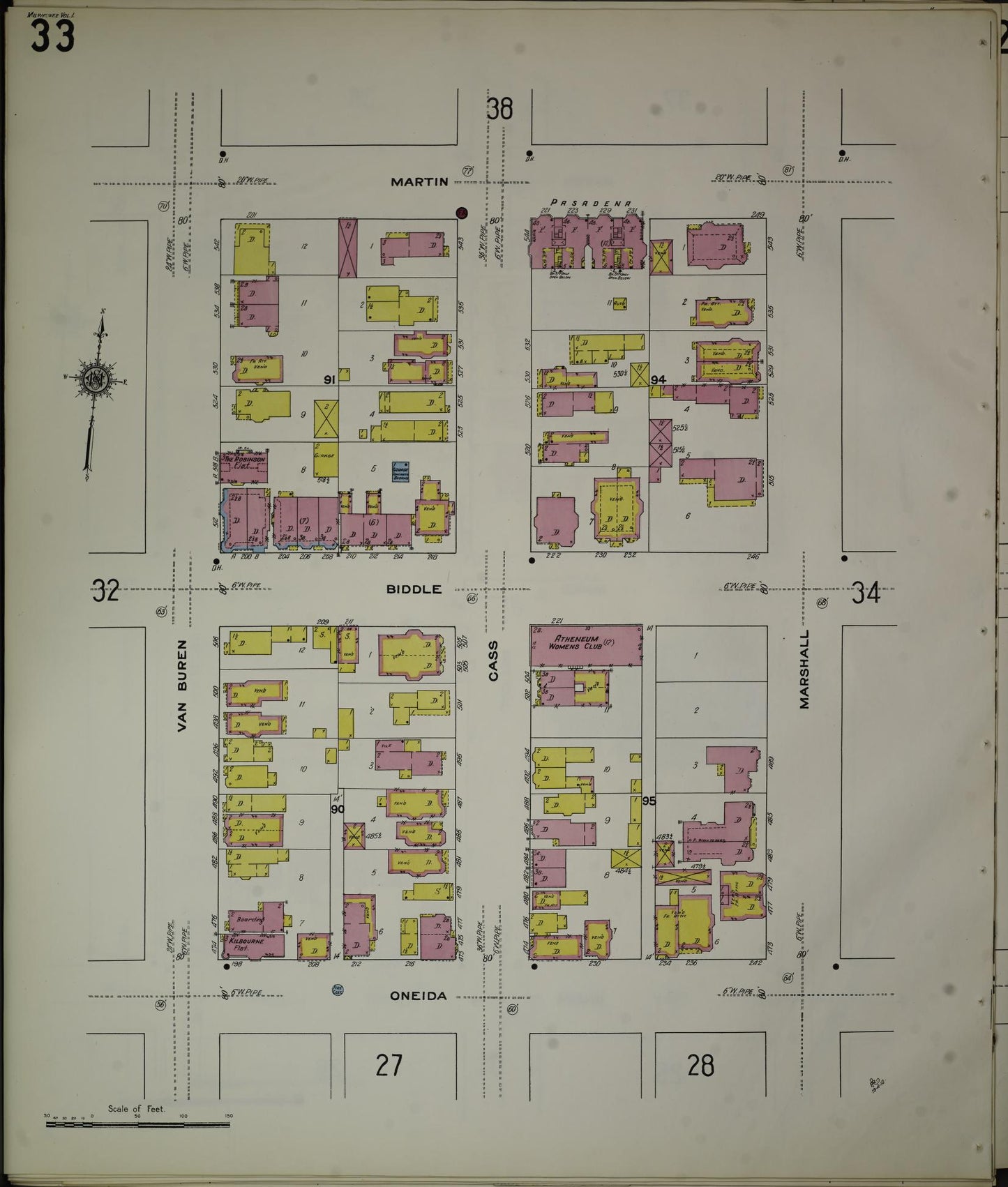 Sanborn Fire Insurance Map from Milwaukee, Milwaukee County, Wisconsin (1910), Sheet #0033 - Complete Map Set gallery image, historic Sanborn map, vintage wall art, Wisconsin Wisconsin