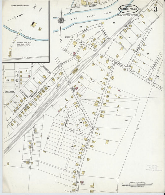 Sanborn Fire Insurance Map from Summerville, Jefferson County, Pennsylvania (1918), Sheet #0003 - Historic Sanborn Fire Insurance Map Print, vintage old map wall art, antique decor, genealogy gift, Pennsylvania Pennsylvania map