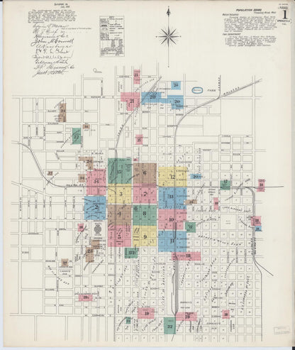 Sanborn Fire Insurance Map from Springfield, Sangamon County, Illinois (1890), Sheet #0001 - Complete Map Set gallery image, historic Sanborn map, vintage wall art, Illinois Illinois