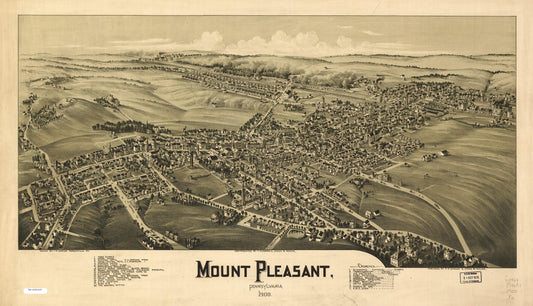 Mount Pleasant, Pennsylvania. (1900) – Historic Bird’s-Eye View Panorama Print