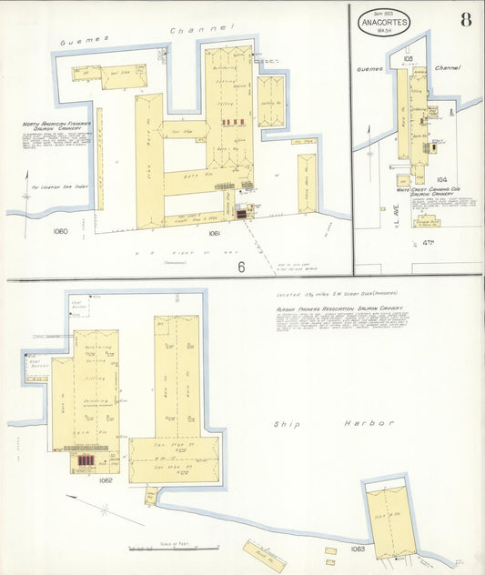 Sanborn Fire Insurance Map from Anacortes, Skagit County, Washington (1903), Sheet #0008 - Historic Sanborn Fire Insurance Map Print, vintage old map wall art, antique decor, genealogy gift, Washington Washington map
