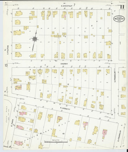Sanborn Fire Insurance Map from Wauseon, Fulton County, Ohio (1910), Sheet #0011 - Historic Sanborn Fire Insurance Map Print, vintage old map wall art, antique decor, genealogy gift, Ohio Ohio map