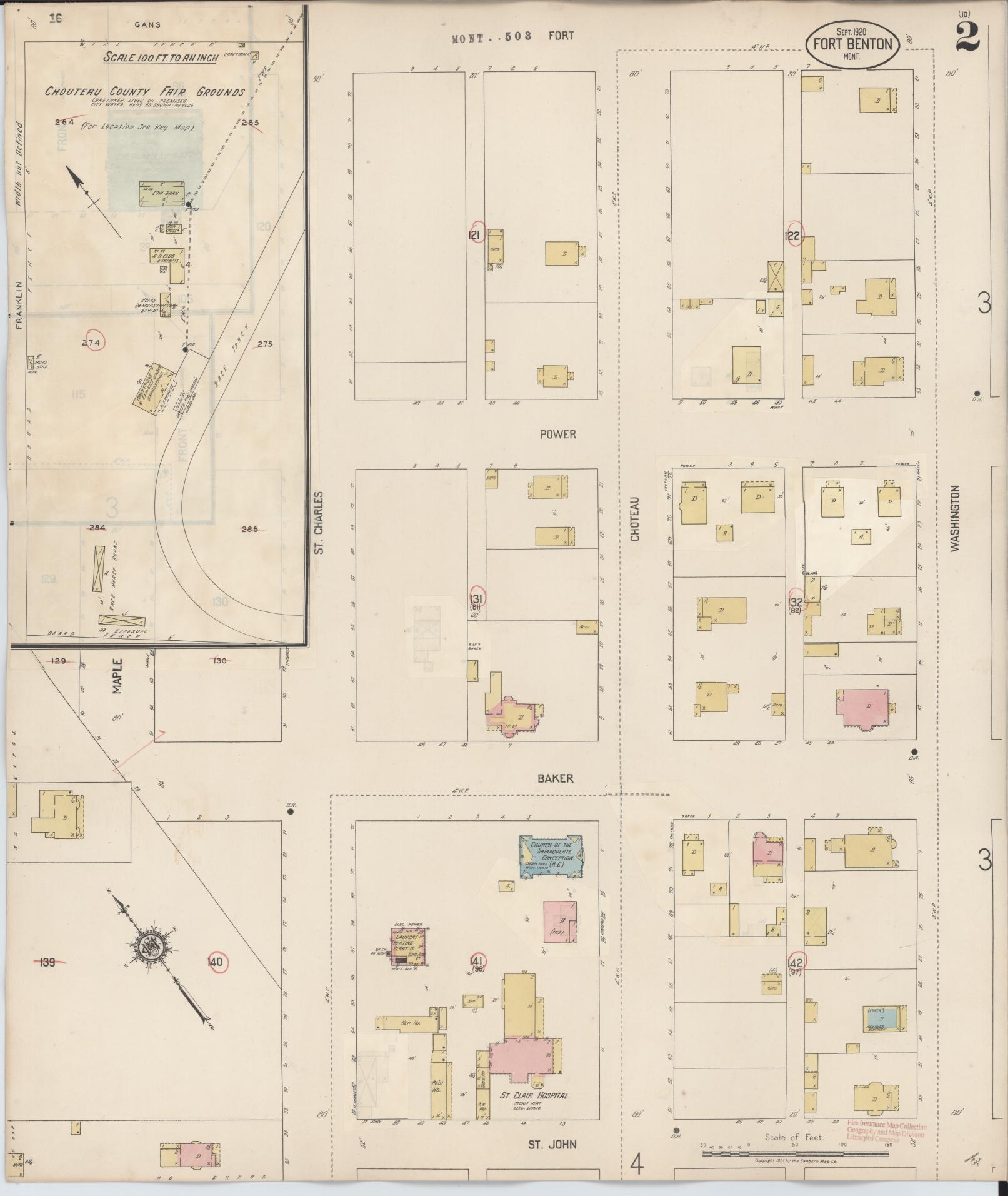 Sanborn Fire Insurance Map from Fort Benton, Chouteau County, Montana (1939), Sheet #0002 - Complete Map Set gallery image, historic Sanborn map, vintage wall art, Montana Montana