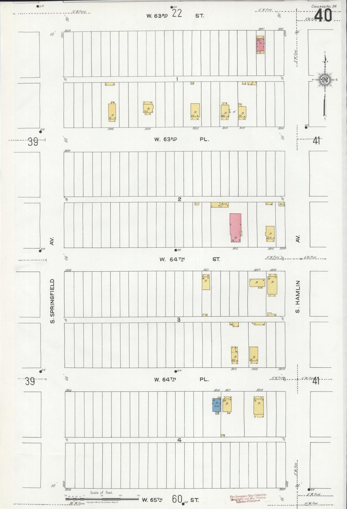 Sanborn Fire Insurance Map from Chicago, Cook County, Illinois (1920), Sheet #0040 - Historic Sanborn Fire Insurance Map Print, vintage old map wall art, antique decor, genealogy gift, Illinois Illinois map