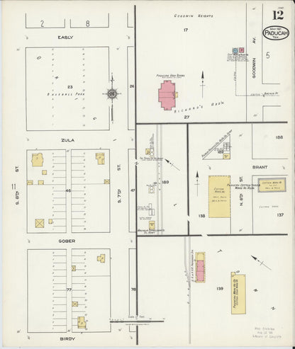 Sanborn Fire Insurance Map from Paducah, Cottle County, Texas (1921), Sheet #0012 - Complete Map Set gallery image, historic Sanborn map, vintage wall art, Texas Texas