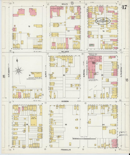 Sanborn Fire Insurance Map from Alexandria, Independent Cities, Virginia (1902), Sheet #0017 - Complete Map Set gallery image, historic Sanborn map, vintage wall art, Virginia Virginia