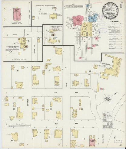 Sanborn Fire Insurance Map from Eastman, Dodge County, Georgia (1898), Sheet #0001 - Complete Map Set gallery image, historic Sanborn map, vintage wall art, Georgia Georgia
