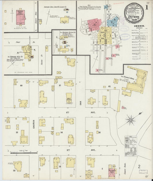Sanborn Fire Insurance Map from Eastman, Dodge County, Georgia (1898), Sheet #0001 - Complete Map Set gallery image, historic Sanborn map, vintage wall art, Georgia Georgia