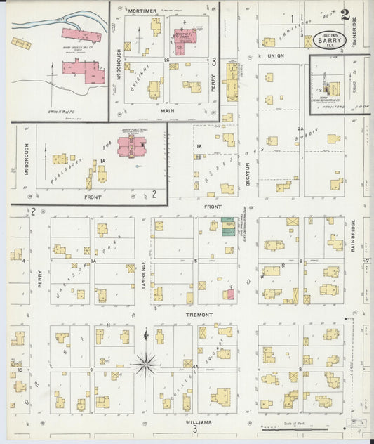Sanborn Fire Insurance Map from Barry, Pike County, Illinois (1905), Sheet #0002 - Historic Sanborn Fire Insurance Map Print, vintage old map wall art, antique decor, genealogy gift, Illinois Illinois map