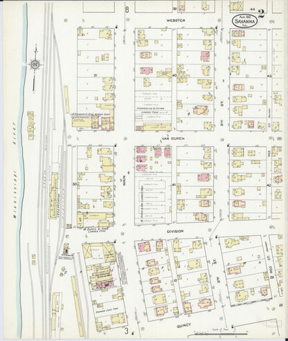 Sanborn Fire Insurance Map from Savanna, Carroll County, Illinois (1912), Sheet #0002 - Complete Map Set gallery image, historic Sanborn map, vintage wall art, Illinois Illinois