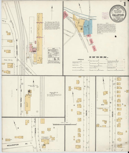 Sanborn Fire Insurance Map from Hallstead, Susquehanna County, Pennsylvania (1904), Sheet #0001 - Historic Sanborn Fire Insurance Map Print, vintage old map wall art, antique decor, genealogy gift, Pennsylvania Pennsylvania map